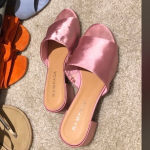 Shinny Pink Slip Ons